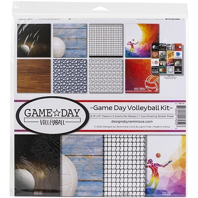 Reminisce Collection Kit 12"X12"-Game Day Volleyball