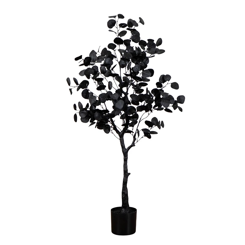 4ft. Artificial Halloween Black Eucalyptus Tree