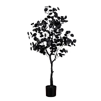 4ft. Artificial Halloween Black Eucalyptus Tree