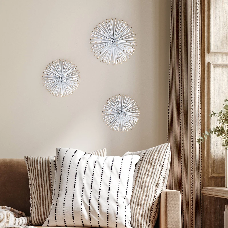 Habitat Decor White & Gold Starburst Metal Wall Art Set