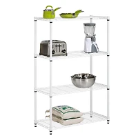 Honey Can Do White 4-Tier Heavy-Duty Adjustable Shelving Unit