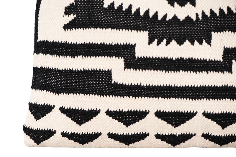 Hello Honey® Black & Natural Cotton Kilim Pillow