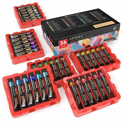 Arteza® 36 Color Metallic Gouache Paint Set