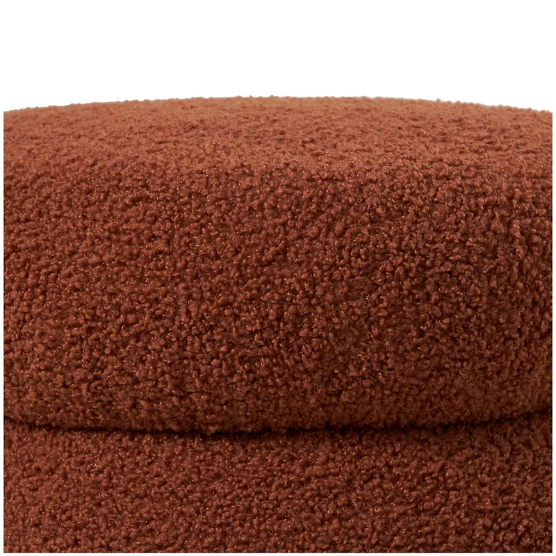 17" Copper Fabric Geometric Bubble Shaped Boucle Stool