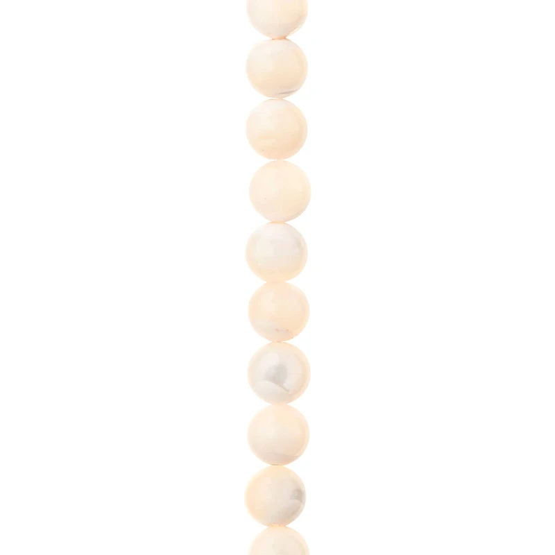 7mm Light Pink Mother of Pearl Round Beads by Bead Landing™