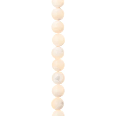 7mm Light Pink Mother of Pearl Round Beads by Bead Landing™