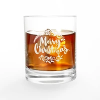11oz. Merry Christmas Script Whiskey Glass