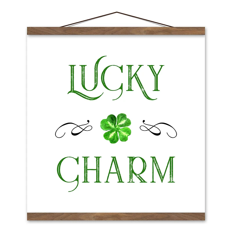 Lucky Charm 16" x 16" Teak Hanging Canvas