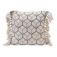 Hello Honey® Stonewashed Blue & Cream Ogee Pattern Pillow