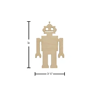 Essentials by Leisure Arts 24 Pack 3" x 5" Robot Flat Wood Shape