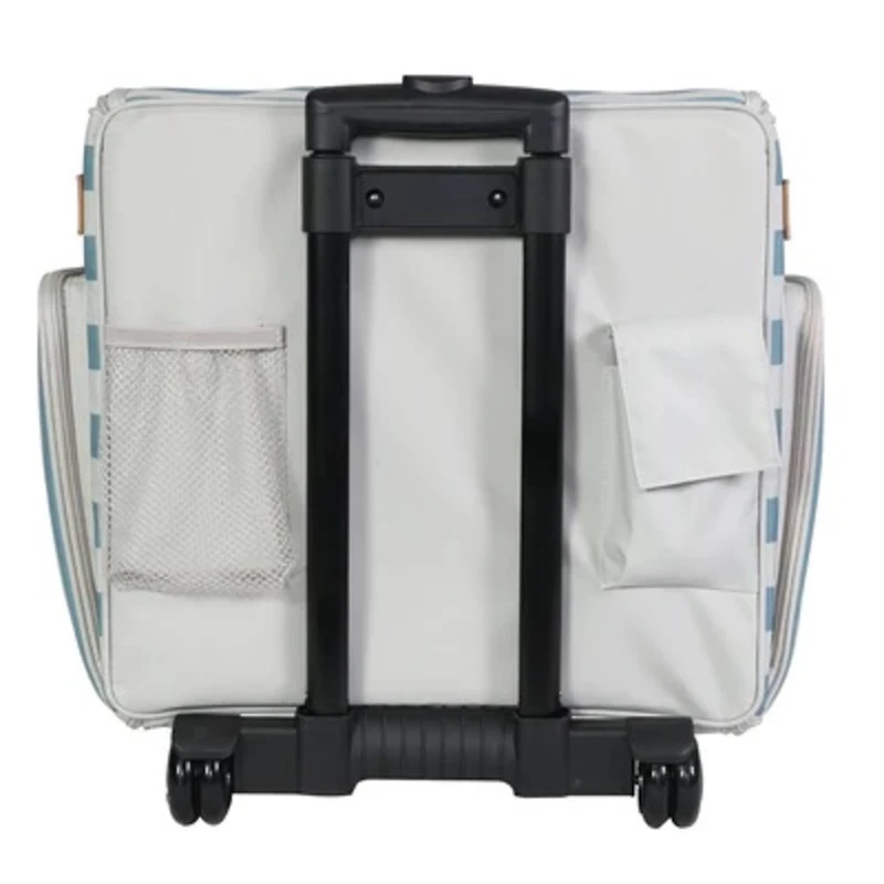 Everything Mary Blue and White Deluxe Collapsible Rolling Craft Bag