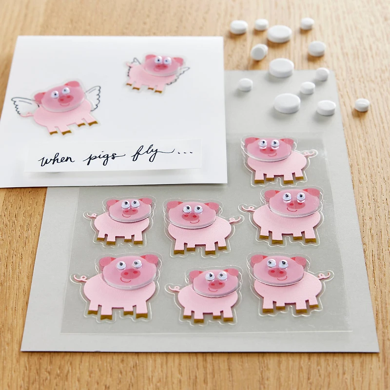 12 Packs: 9 ct. (108 total) Dimensional Pig Stickers by Recollections™ Signature™