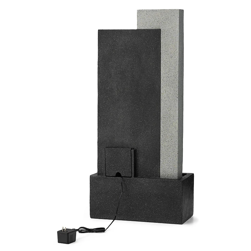 Glitzhome® 38.25" Modern LED Textured Surface Outdoor Floor Fountain