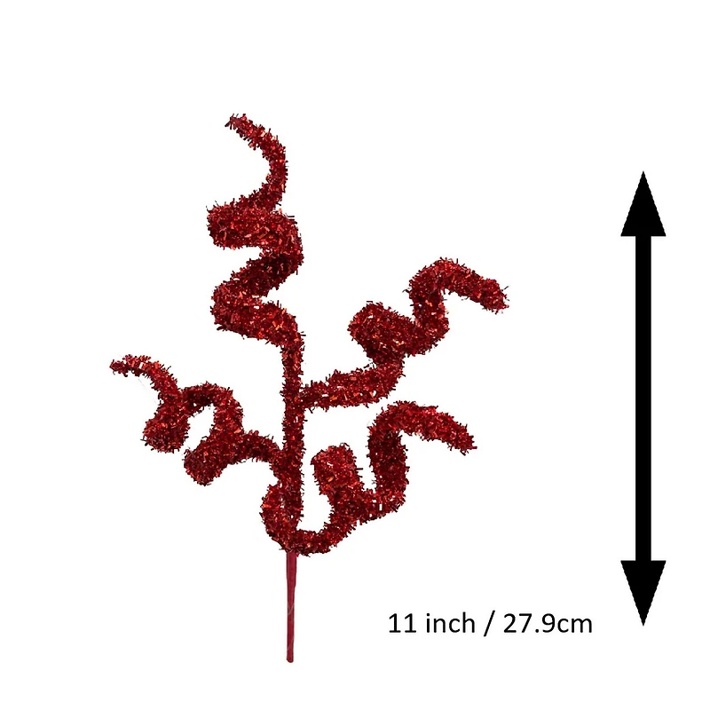 11" Red Glitter Tinsel Coil Pick by Ashland®
