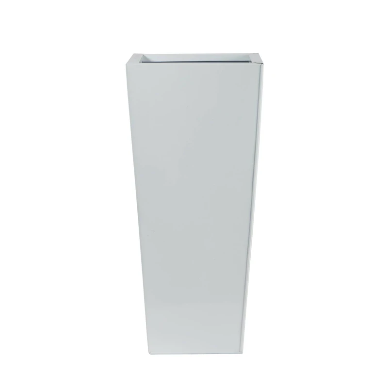 22" White Decorative Metal Tower Planter