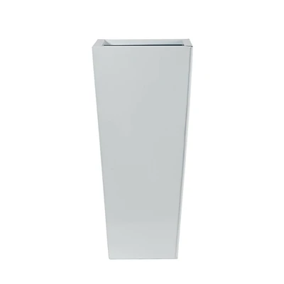 22" White Decorative Metal Tower Planter