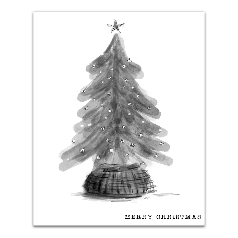 Neutral Christmas Tree Canvas Wall Art