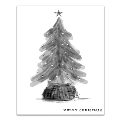 Neutral Christmas Tree Canvas Wall Art