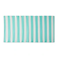 Aqua And White Stripe Outdoor Floor Runner 3ft. x 6ft.