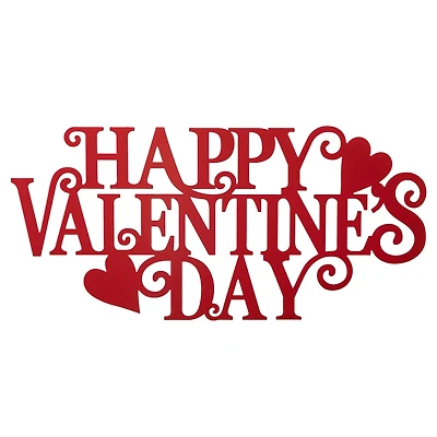 Glitzhome® 24" Metal "HAPPY VALENTINE'S DAY" Wall Decor