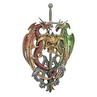 Design Toscano 17.5" Hell-Bent Dragon Protectors of the Sword Wall Sculpture