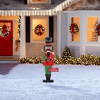 Glitzhome® 36" Christmas Metal African Nutcracker Yard Stake