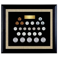 World War II Coin Collection in Wood Frame