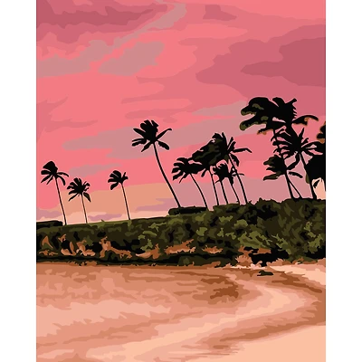8" x 10" Beach Sunset Paint-by-Number Kit with Wood Display Hanger by Artist's Loft®