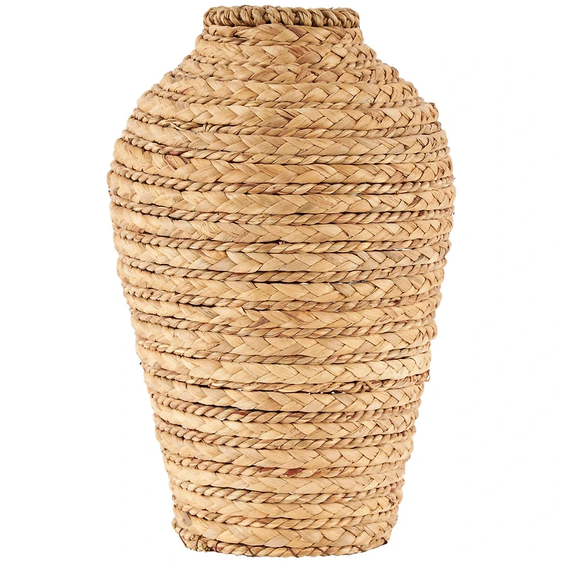 13" Brown Seagrass Handmade Braided Vase