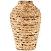 13" Brown Seagrass Handmade Braided Vase