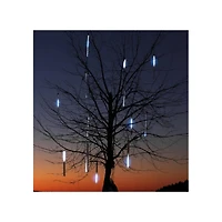 LED Lighted Dripping Icicle Snowfall Christmas Light Tubes -13.25' Clear Wire - 5ct