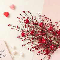 Glitzhome® 28" Valentine's Red Berry &Heart Picks Set
