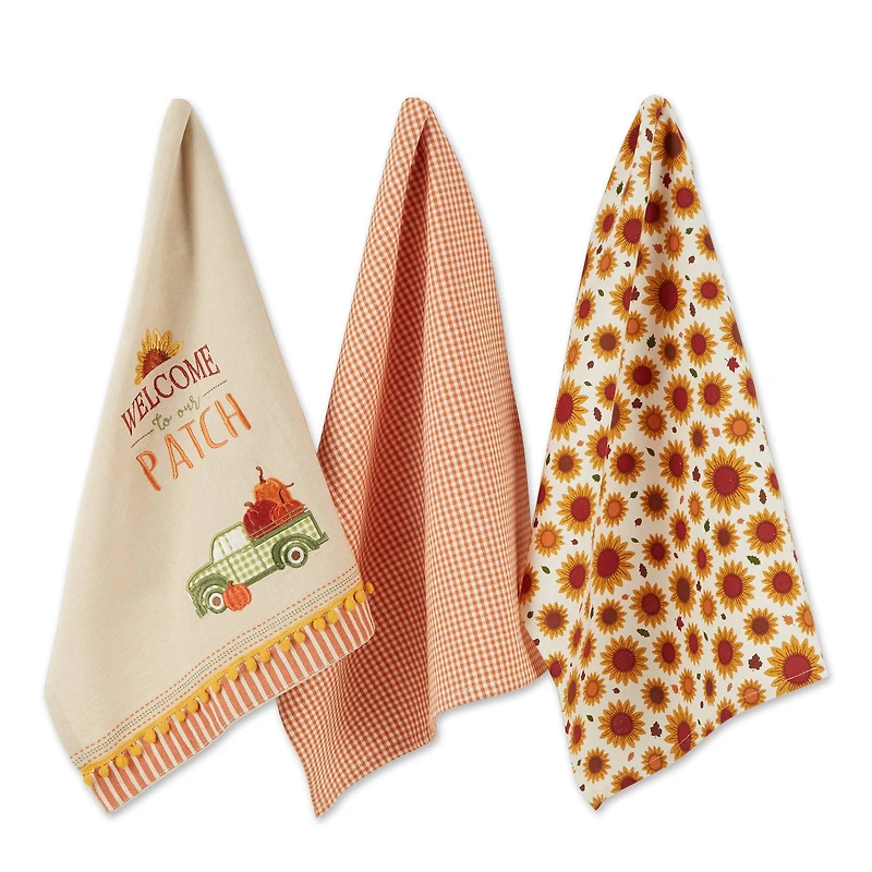 DII® Pumpkin Patch Truck Dishtowel Set