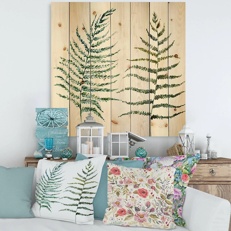 Designart - Two Fern Leaves