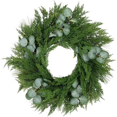 24" Eucalyptus & Mixed Pine Christmas Wreath