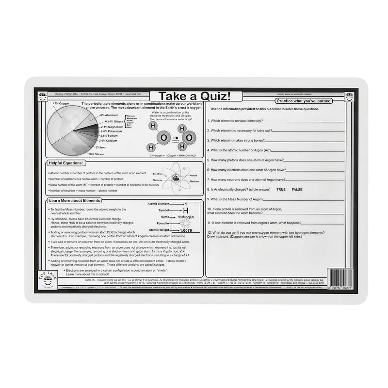 Tot Talk Periodic Table Placemat
