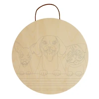 Dogs Paint-by-Number Round Plywood Surface Kit by Artist's Loft®