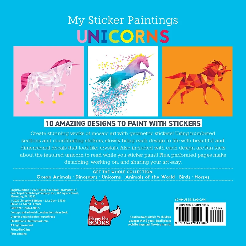 Fox Chapel Publishing My Sticker Paintings Unicorns Book