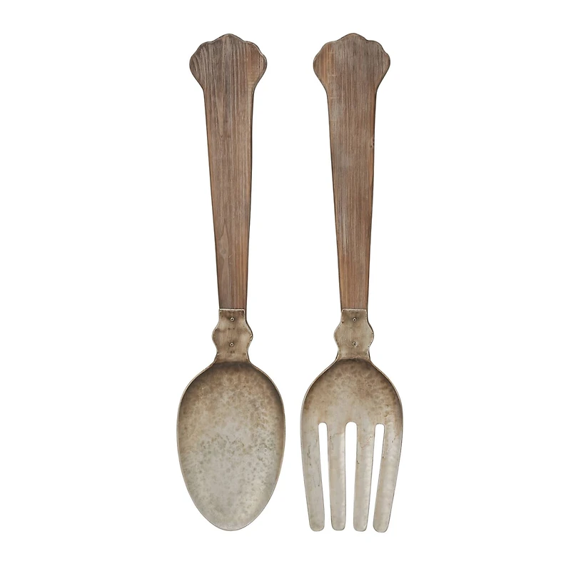 Brown & Silver Farmhouse Utensils Wall Décor Set