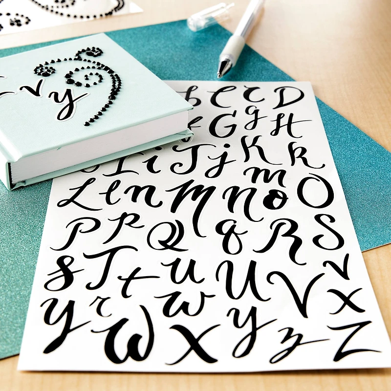 Black Hand Script Alphabet Stickers by Recollections™
