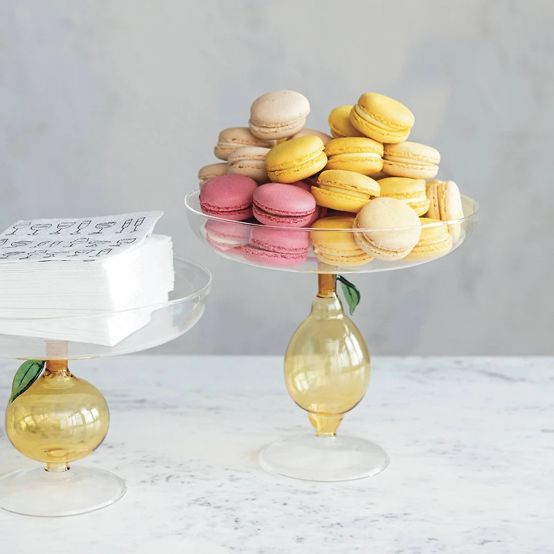 Hello Honey® 7.75" Lemon Zest Glass Food Pedestal