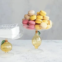 Hello Honey® 7.75" Lemon Zest Glass Food Pedestal