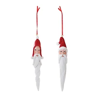 Carved Santa Drop Ornament Set
