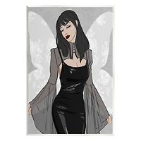 Stupell Industries Goth Fashion Girl Botanical Pattern Wall Plaque Art