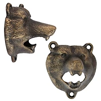 Design Toscano 3.5" Grizzly Bear of the Woods Cast Iron Bottle Opener, 2ct.