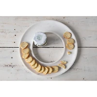 Hello Honey® 13" White Marble Circle Cracker & Cheese Tray