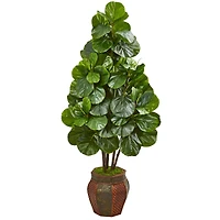 5ft. Fiddle Leaf Fig Artificial Tree in Decorative Planter