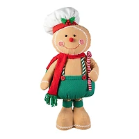 Glitzhome® 39" Telescopic Fabric Christmas Gingerbread Man Standing Décor