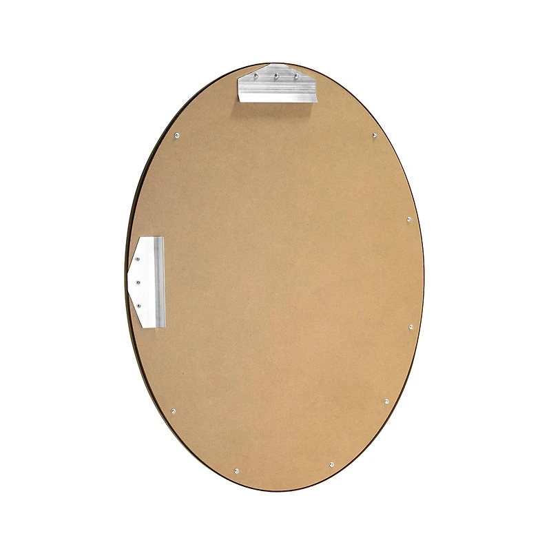Head West Oval Brushed Gold Metal Framed Bathroom Mirror - 29" x 23"