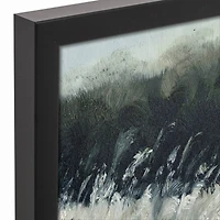 Moody Grass Scene Black Framed Canvas Wall Art